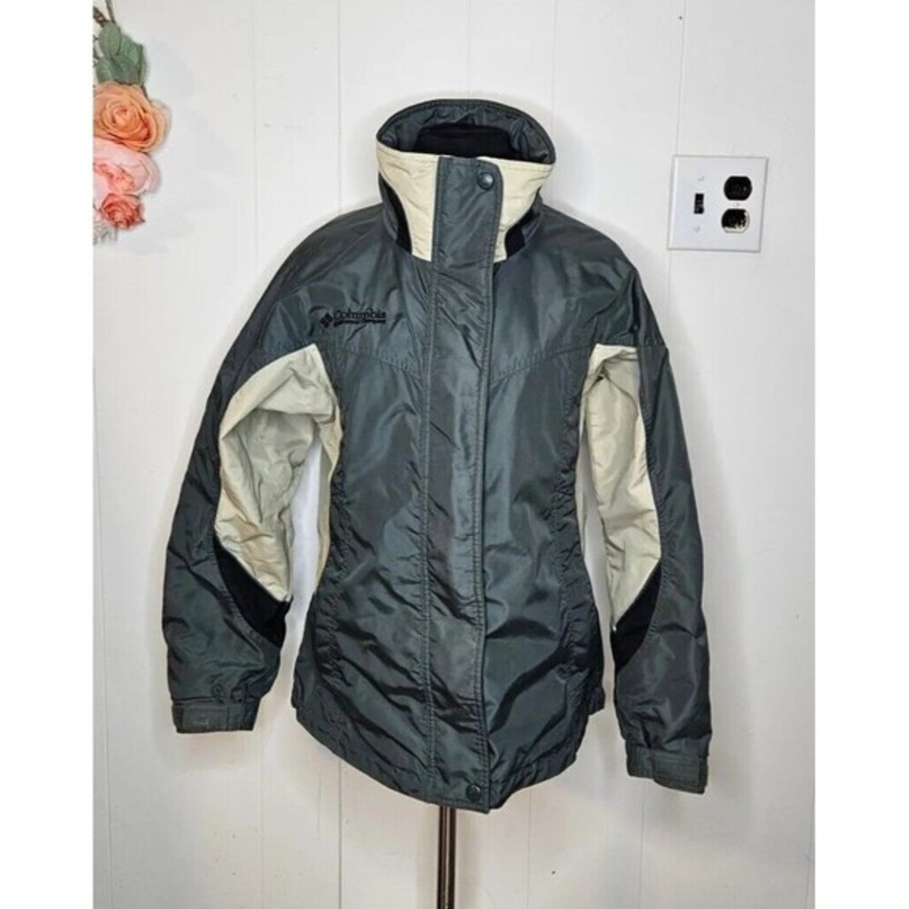 Vintage columbia rain jacket ski‎ coat Greenish gray women’s Small bugaboo